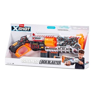 Lanzadardos Skins X-Shot Lock Blaster 54x17x4 cm, 16 dardos, ZURU