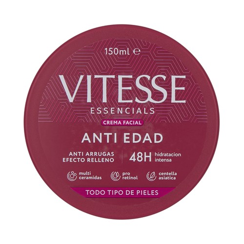 VITESSE Essencials Crema facial antiedad intensiva, para todo tipo de pieles 150 ml.