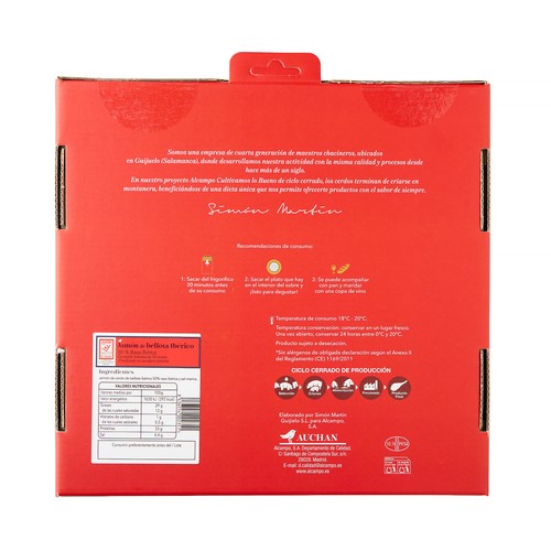 ALCAMPO CULTIVAMOS LO BUENO  Estuche con sobres de jamón de bellota ibérico (50% raza ibérica), cortado en tapas  4 x 100 g.