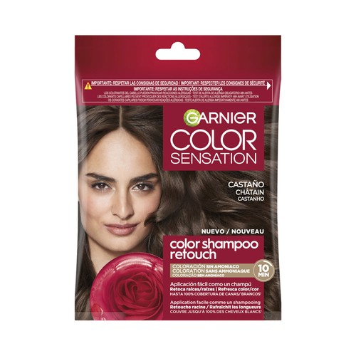GARNIER Color sensation tono 4.0 Castaño Coloración retocadora de raices sin amoniaco.