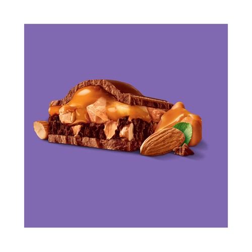 MILKA Chocolate con leche, almendras, crema y caramelo 300 g.