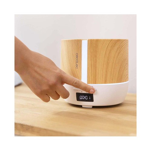 Difusor de aromas CECOTEC PureAroma 550 Connected White Woody, temporizador, pantalla Led, capacidad 500ml.
