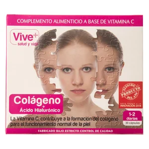 VIVE+ SALUD Y VIDA Colágeno+Ácido hilorunico VIVE PLUS 30 uds x 15 g.