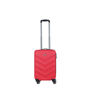 Maleta de cabina rígida de color rojo de 55 cm y 4 ruedas ABS, AIRPORT ALCAMPO.