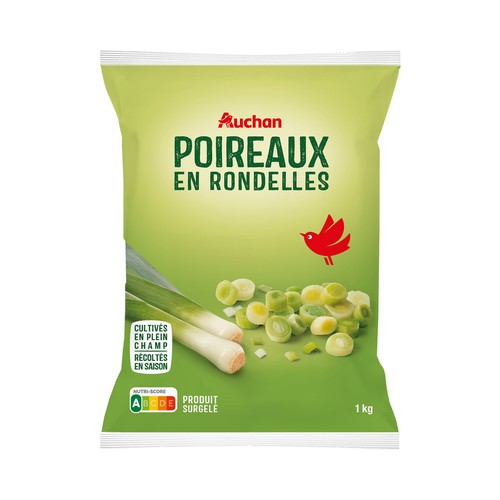 AUCHAN Puerro en rodajas ultracongelado 1 kg Producto Alcampo.