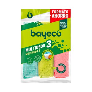 Imagen de BAYECO Bayetas multiusos (para cualquier superficie) de microfibra 100% 3 uds.