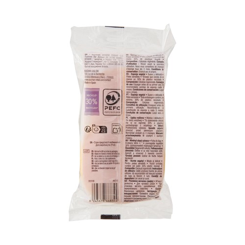COSMIA Esponja vegetal suave y delicada, para pieles sensibles.