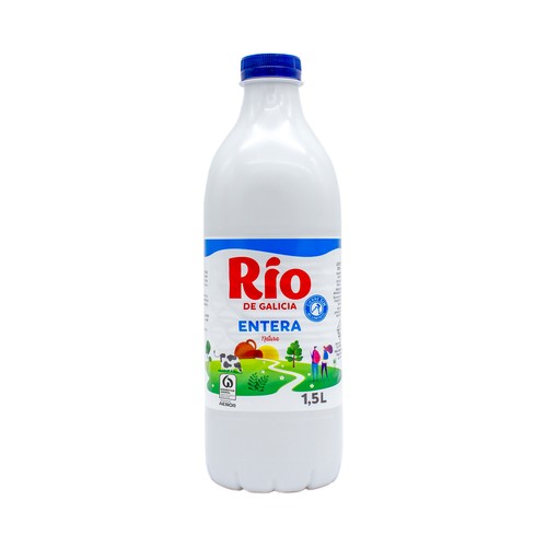 RÍO Leche entera de vaca, de origen gallego 1.5 l.