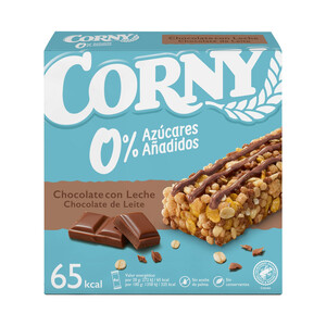 Imagen de CORNY Barritas de cereales con chocolate con leche, sin azúcares añadidos 6 x 20 g.
