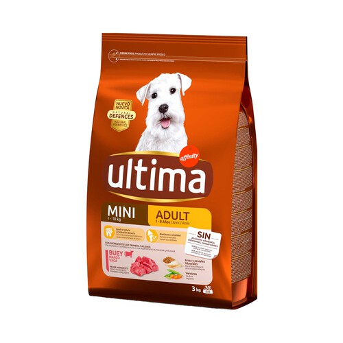 ULTIMA Alimento seco para perros adultos mini a base de buey ÚLTIMA Affinity 3 kg.