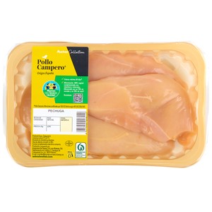Alcampo Cultivamos LO Bueno Pechugas de Pollo Campero sin Piel, Bandeja. 450 G