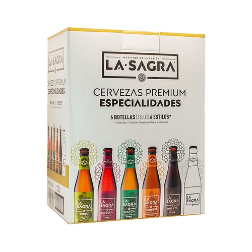 Estuche cervezas degustación LA SAGRA 6 uds. x 33 cl.