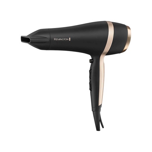 Pack secador de pelo REMINGTON Salon Smooth Hairdryer Gift D6940GP, iónico, 2100W, 3 temperaturas, 2 velocidades.