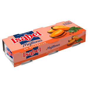Imagen de ISABEL Mejillones en escabeche pack de 3 uds. x 43 g.