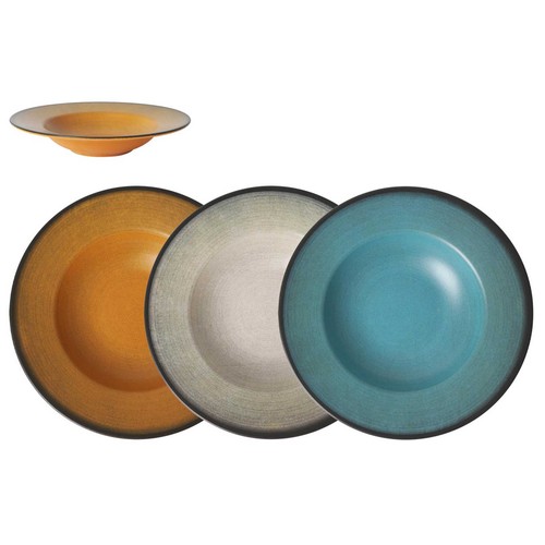 Plato pasta 28cm stoneware, modelo Piamonte surtido. SANTA CLARA