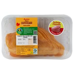 ALCAMPO CULTIVAMOS LO BUENO Pechuga de pollo certificado cortada en filetes finos  Bandeja