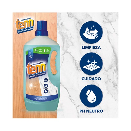 TENN Limpiahogar con bioalcohol y aloe vera, especial superficies delicadas 1,3 l.