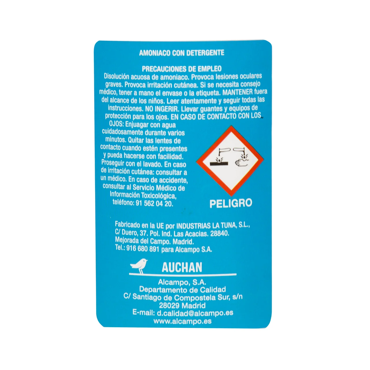 PRODUCTO ALCAMPO Amoniaco con detergente 1,5 l.
