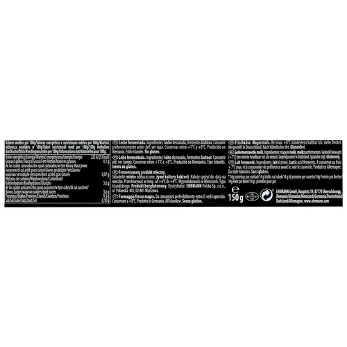 EHRMANN Yogur estilo islandes 0% materia grasa, con 14 gramos de proteinas y sabor natural EHRMANN Skyr 150 g.