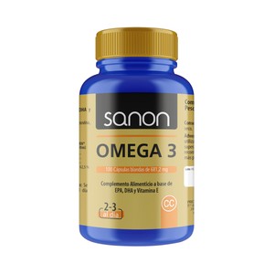 SANON OMAGE 3 con EPA, DHA y vitamina E (complemento alimenticio) 100 comprimidos.