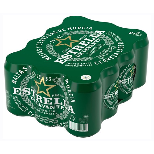 ESTRELLA Cerveza levante pack 12 latas de 33 cl.
