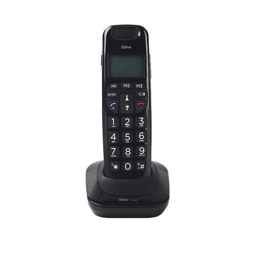Teléfono inalámbrico QILIVE Q.4436 negro, identificador de llamadas, manos libres, agenda para 20 contactos, autonomía 10h.