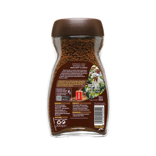 NESCAFÉ Café soluble natural NESCAFÉ CLASSIC 200 g.