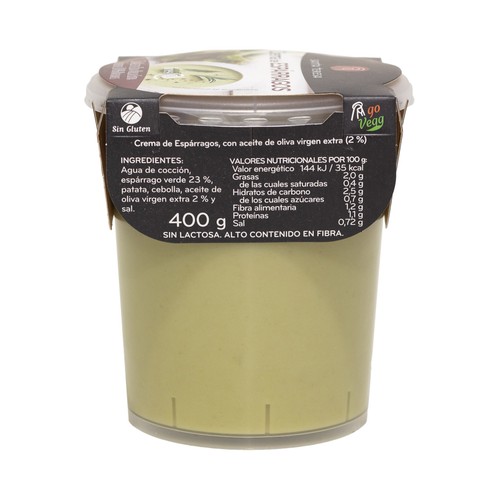 SANTA TERESA Crema de espárragos, lista para calentar y comer 400 g.