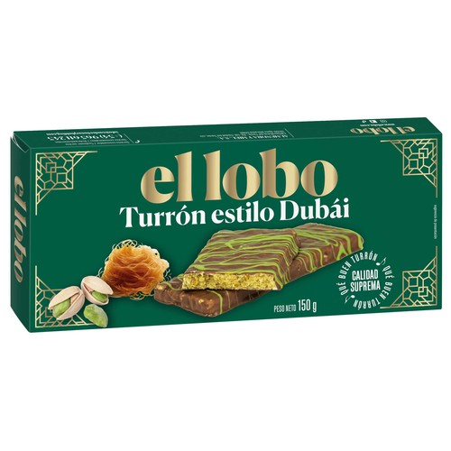 EL LOBO Turrón estilo Dubai 150 g.