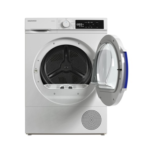 Secadora por bomba de calor DAEWOO TD-B8GP0WE0-ES, capacidad de secado: 8KG, clasificación energética: B, H: 84,5cm, A: 59,7cm, F: 52,5.