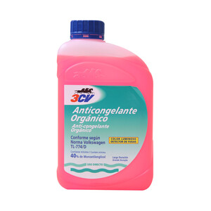 Líquido refrigerante con temperatura de protección de hasta -25ºC, 1L rosa, 40% Monoetilenglicol, 3CV.