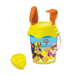 Imagen de Cubo de playa para hacer castillos con pala, rastrillo y moldes PATRULLA CANINA. 