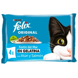 FELIX Al. húmeda gato bolsa sel. carnes gelatina 4 x 85 g.