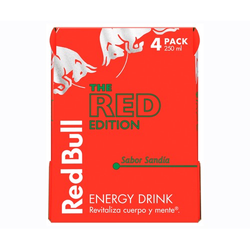 RED BULL Bebida energética sandía pack de 4 x 250 ml.