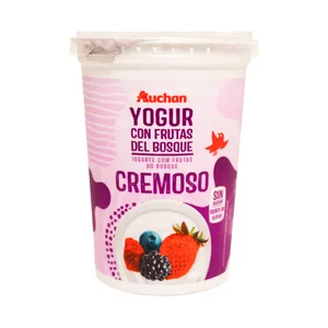 AUCHAN Yogur cremoso con frutos del bosque 500 g. Producto Alcampo