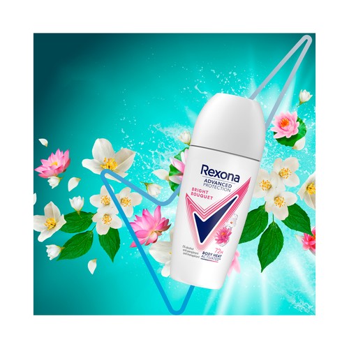 REXONA Advanced protection bright bouquet Desodorante roll on para mujer sin alcohol y con aroma floral 50 ml.