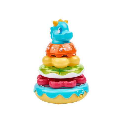 Alcampo Pirámide de aros apilables dinosaurio azul +12 meses ONE