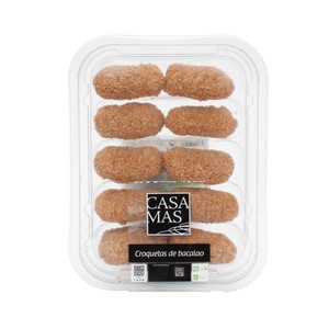 Imagen de CASA MAS Bandeja de croquetas de bacalao, listas para calentar y comer CASA MAS 280 g.
