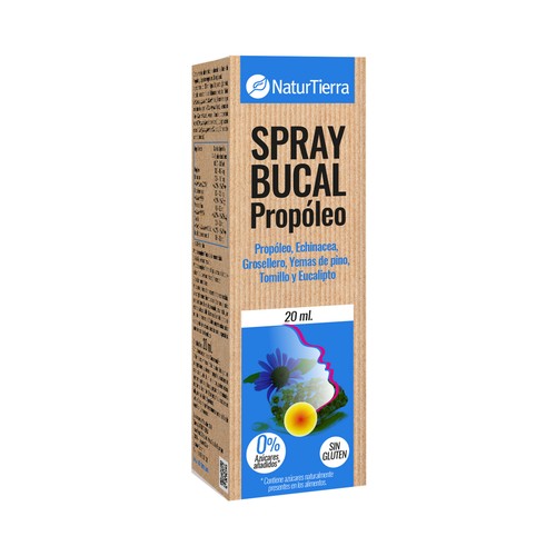 NATURTIERRA Spray bucal con propóleo,,sin gluten y sin azúcares añadidos 20 ml.