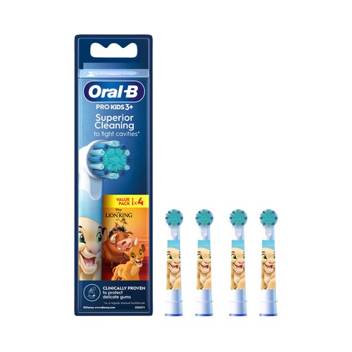 ORAL-B Pro kids 3+ Recambio infantil para cepillo de dientes eléctrico 4 uds.