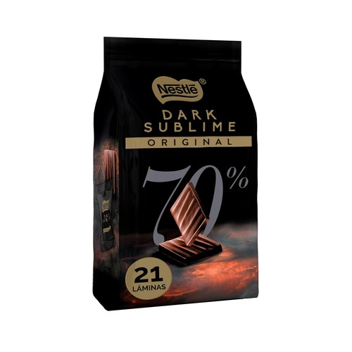 NESTLÉ Láminas de chocolate negro sublime 70 % 150 g.