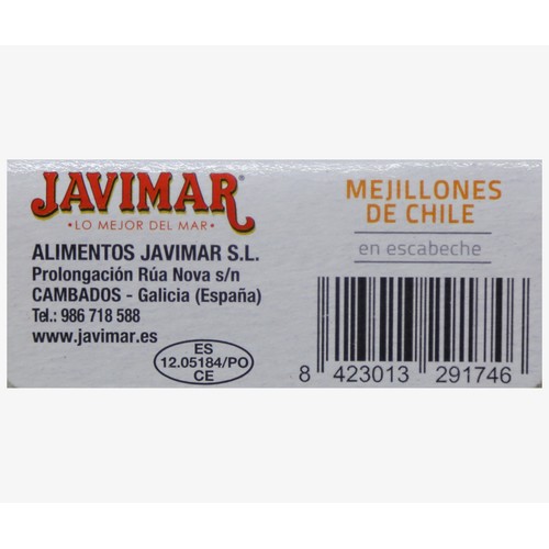 JAVIMAR Mejillones de chile en escabeche 8/12 68 g.