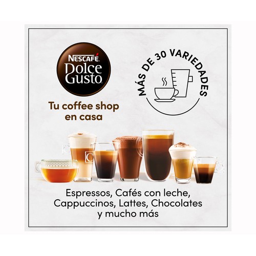 DOLCE GUSTO Café en cápsulas cortado descafeinado 30 uds. 186 g.