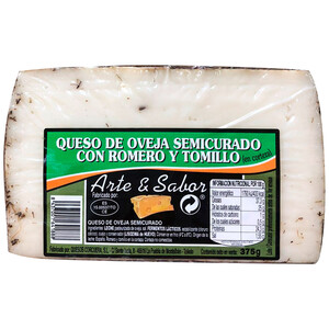 Imagen de ARTE & SABOR Queso de oveja semicurado con romero y tomillo 375 g.