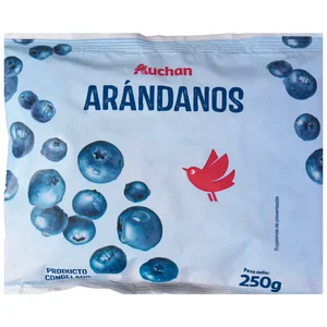 AUCHAN Arándanos congelados 250 g. Producto Alcampo.
