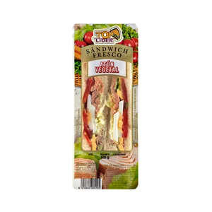 TOP LIDER Sandwich de pan blanco con atún, huevo cocido, mahonesa y vegetales TOP LIDER 185 g.