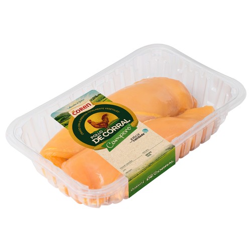 COREN Pechuga de pollo de corral (campero), sin hueso y sin piel Bandeja