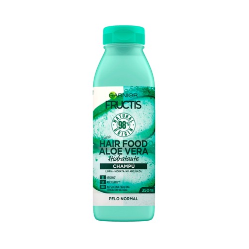 FRUCTIS Hair food de Garnier Champú hidratante con aloe vera, para cabellos normales 350 ml.