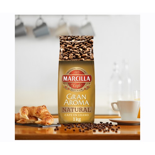 MARCILLA Café grano natural 1000 g.