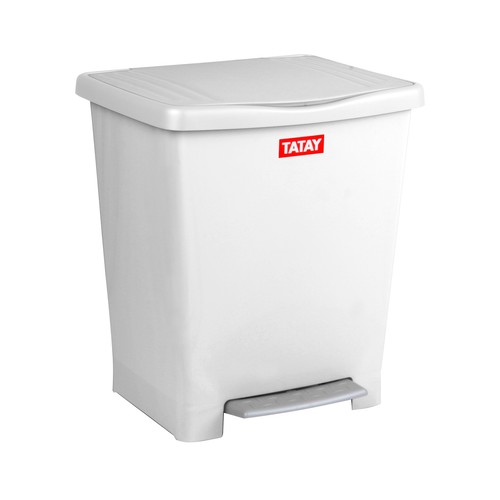 TATAY Cubo de basura con pedal color blanco capacidad de 23 l.
